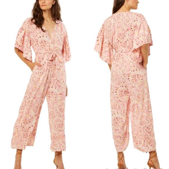 NWT MISA Los Angeles Maeve Tie-Dye Ruffle Sleeve Jumpsuit Size XS - Picture 12 of 12